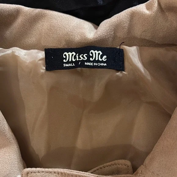 Miss Me Beige Sleeveless fringe vest size small - Picture 2 of 9